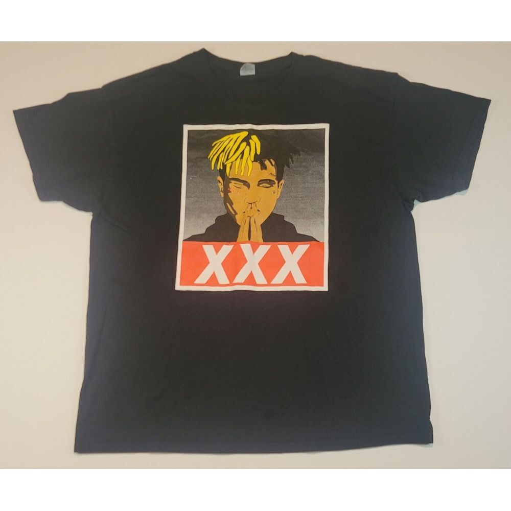 XXXTentacion T-Shirt Mens 2XL. Rap Tee Black Short‎ Sleeve.